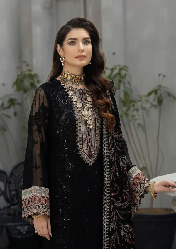Sapphire Glow Luxury Embroidered Suit - Image 2