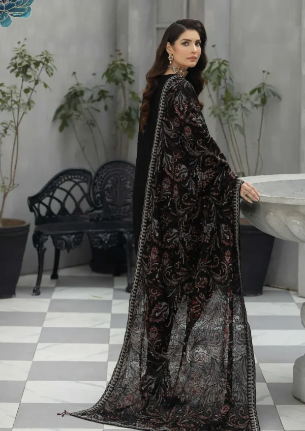 Sapphire Glow Luxury Embroidered Suit - Image 4